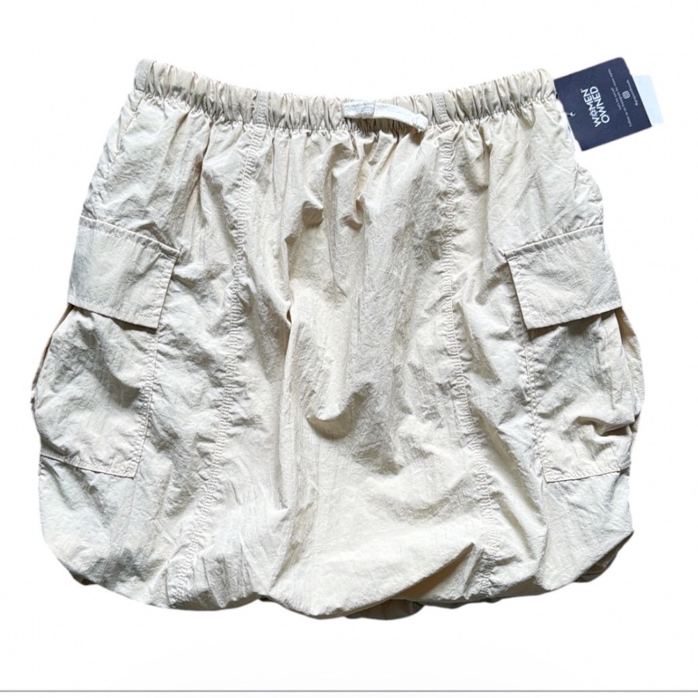 Grayson Threads Girls L 10 12 Cream Bubble Skirt Cargo Utility Pockets NWT